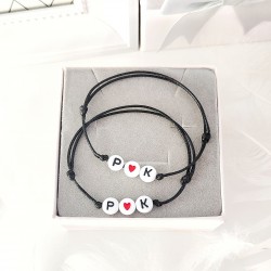 Bransoletki z literkami inicjały i serduszko