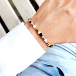 Bransoletka z koralików kryształków i złotego hematytu