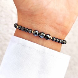 Bransoletka z hematytu z kamieni naturalnych