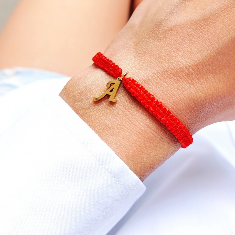 bransoletka handmade z zawieszką literką bransoletka handmade z zawieszką literką