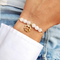 Bransoletka na szczęście z dodatkiem kamieni naturalnych