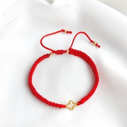 Bransoletka z Marokańską Koniczyną na sznurku pleciona ręcznie.