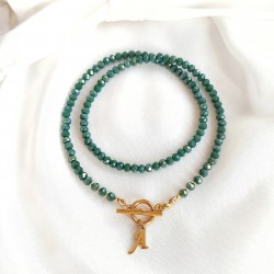 Naszyjnik z zapięciem toggle z literą