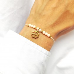 Bransoletka sznurkowa z zawieszką w kształcie koniczynki