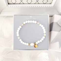 Bransoletka z Perłą Jadeitem i Kryształem Górskim z serduszkiem