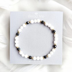 Bransoletka z Kamieni naturalnych z jadeitem i grafitowym hematytem