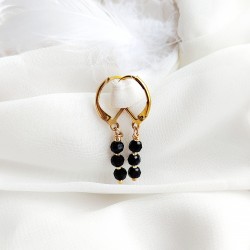 wiszące Kolczyki Czarno Złote