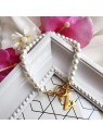 Bransoletka handmade z perełek z zapięciem toggle i z literka