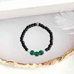 Pierścionek elastyczny ze Szmaragdem kamienie naturalne