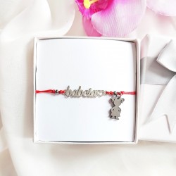 Bransoletka z napisem babcia na sznurku