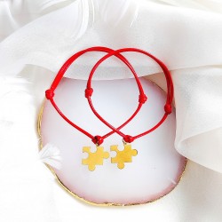 Bransoletki przyjaźni z zawieszką złoty puzzel