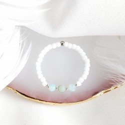 Pierścionek z amazonitu i koralików toho