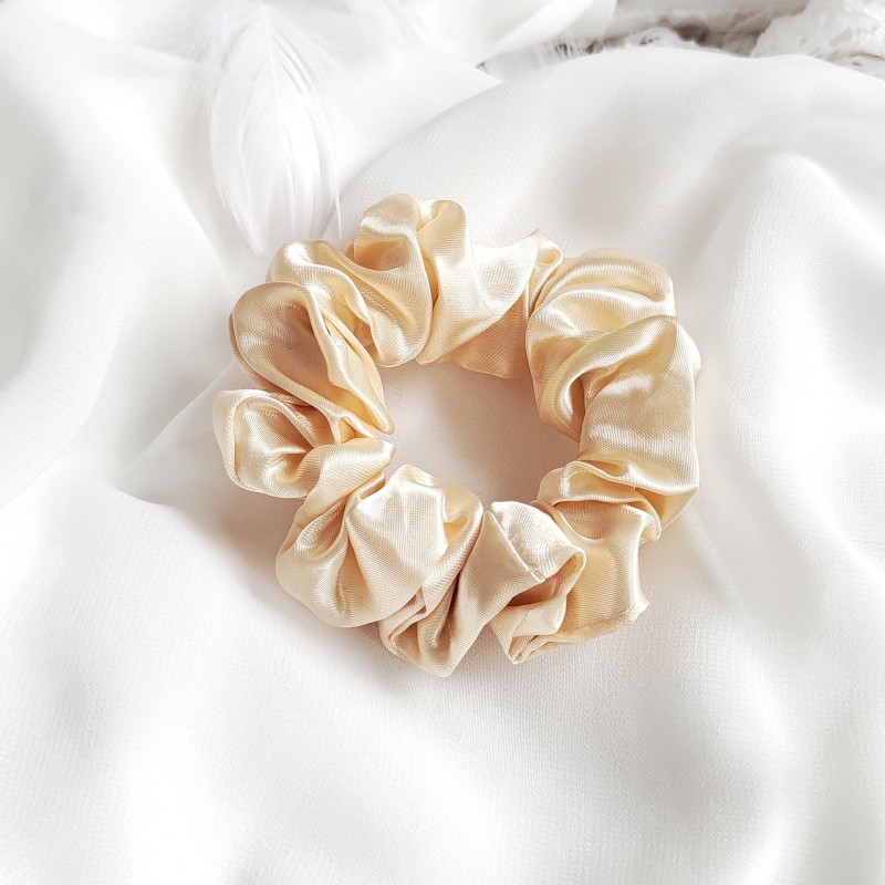 Frotka typu scrunchies kremowa
