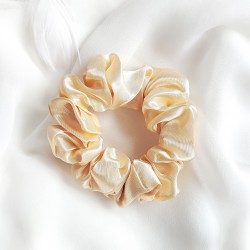 Gumka Frotka Scrunchies Cytrynowa kremowa