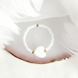 Pierścionek z serduszkiem z Masy Perłowej