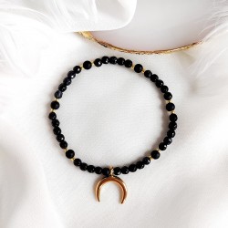 Bransoletka z półksiężycem i onyksem Noc Kairu