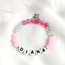 Bransoletka z imieniem z koralików dla dziecka z gwiazdką