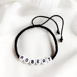 Bransoletka z Imieniem napisem na sznurku Makrama Pleciona