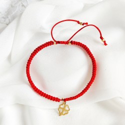 Bransoletka Szczęścia z czterolistną koniczynką na sznurku