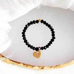 Czarny Pierścionek z serduszkiem