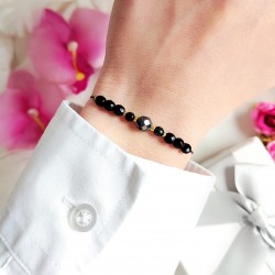 Bransoletka z kamieni naturalnych hematyt jadeit Noc Kair