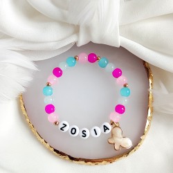 Bransoletka z imieniem dziecka kolorowa dziecięca