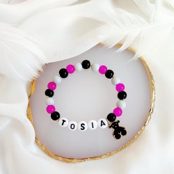 Bransoletka z imieniem dziecka z koralików