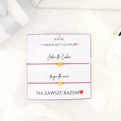 Bransoletki przyjaźni Mama i Córka na czerwonym Sznurku z serduszkiem