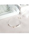 Bransoletka handmade na sznurku z perłą masą perłową i Agat
