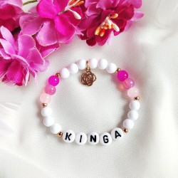 Bransoletka z Imieniem dziecka Różowa