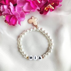 Bransoletka z Perełek z Imieniem dziecka