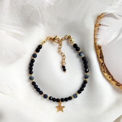 Bransoletka z kamieni naturalnych Agat Jadeit z Gwiazdką