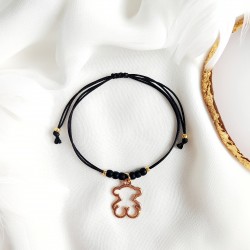 Bransoletka na sznurku z Misiem z koralikami toho