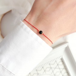 Bransoletka szczęścia z kamieniem onyks