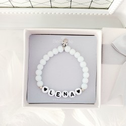 Bransoletka z imieniem i aniołkiem dziecięca