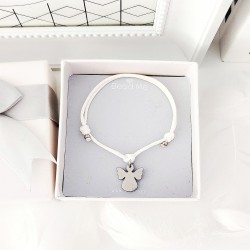 Bransoletka z zawieszką Srebrny anioł z grawerem