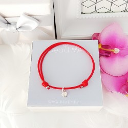 Bransoletka na sznurku z serduszkiem z kryształkiem Swarovski