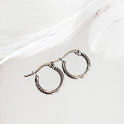 Kolczyki srebrne kółeczka kółka Stal