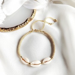 Bransoletka z Muszelkami Kauri Naturalne muszelki Beżowa