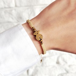 Bransoletka na sznurku ze złotym hematytem