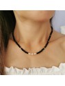 czarny choker z kamieni naturalnych