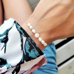 Bransoletka z kamieniami naturalnymi Jadeit i Perła słodkowodna