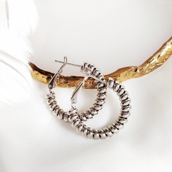 Kolczyki srebrne Koła Kółka Stalowe