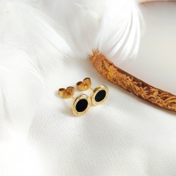 Kolczyki czarne OCZKO Kółko...