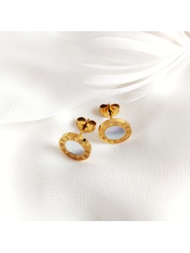 kolczyki sztyfty ze stali chirurgicznej z perłowym oczkiem