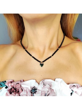 Naszyjnik z Serduszkiem Czarny