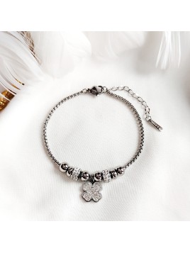 Bransoletka Srebrna z Koniczynką modułowa Charms