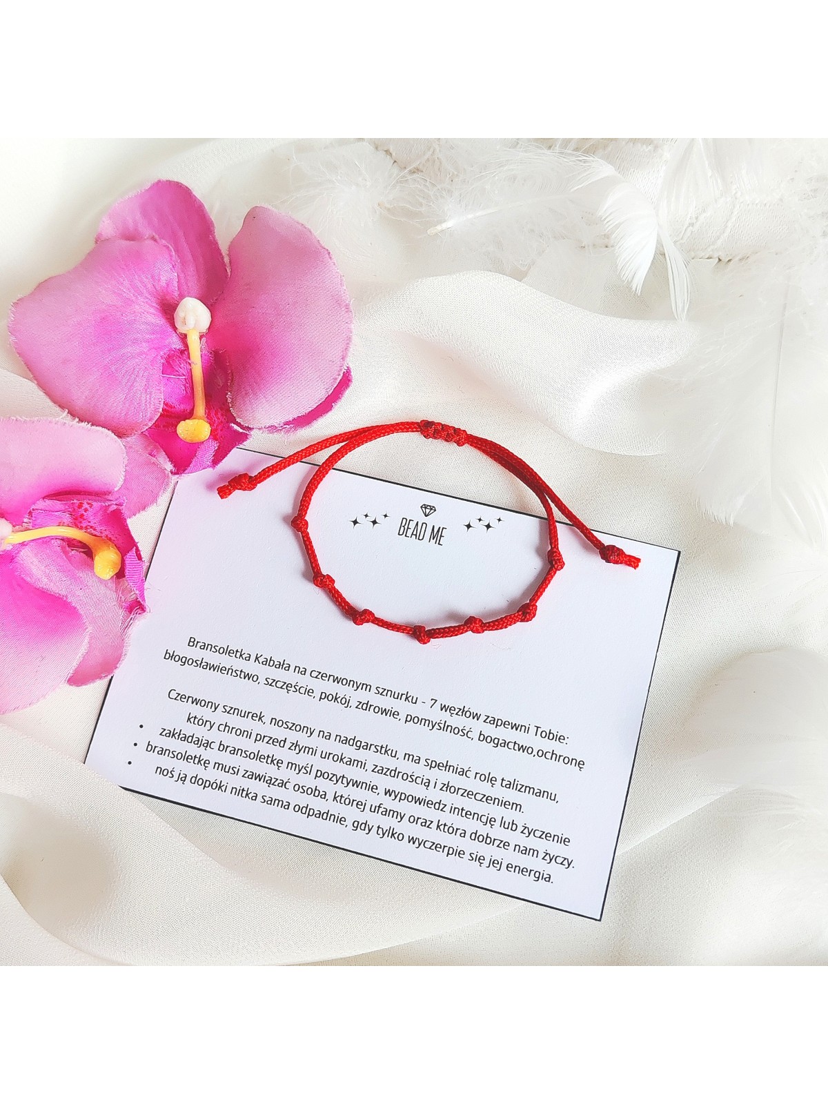 Bransoletka szczęścia dziecięca na czerwonym sznurka