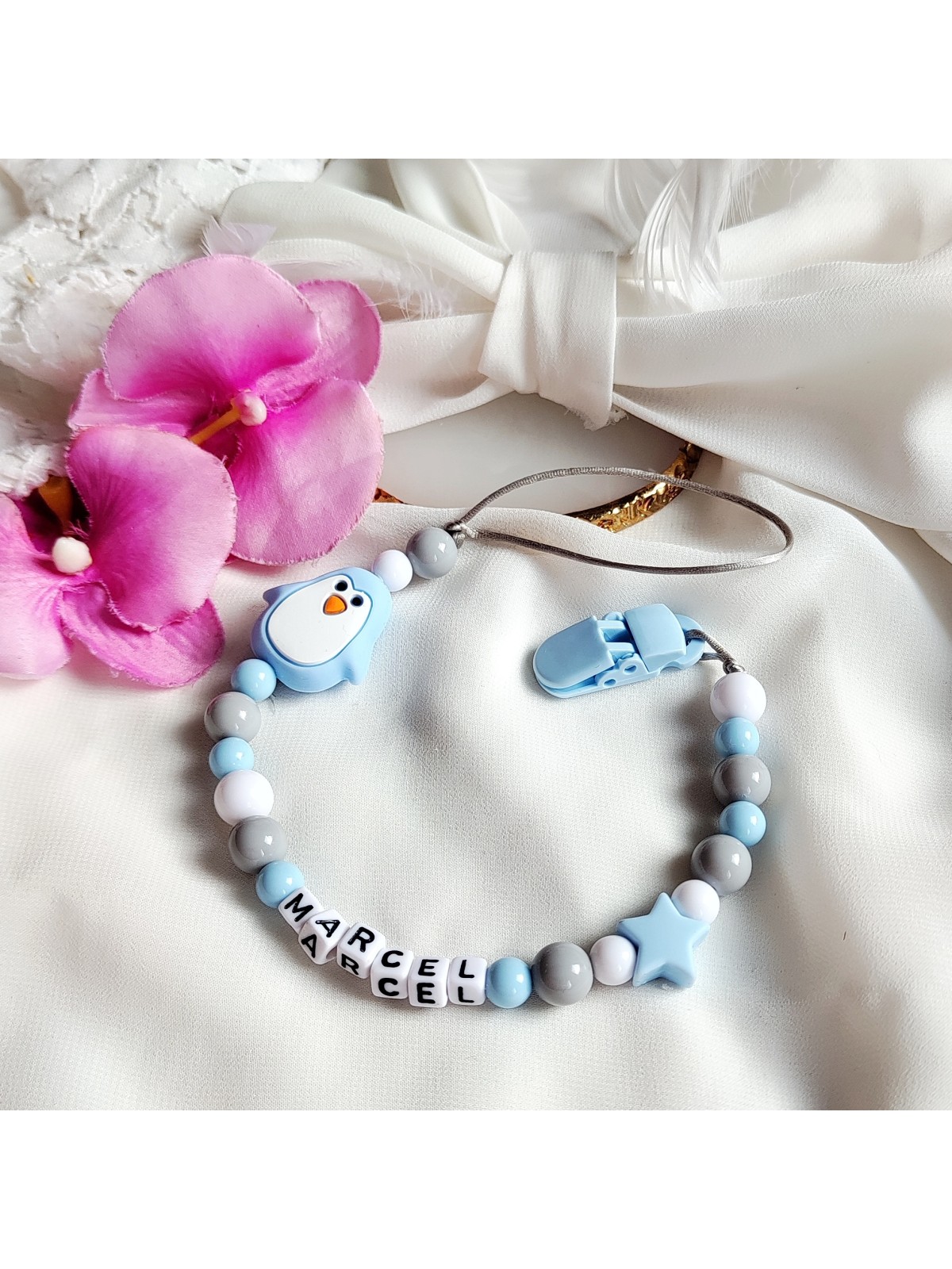 Personalizowana zawieszka do smoczka z imieniem dziecka