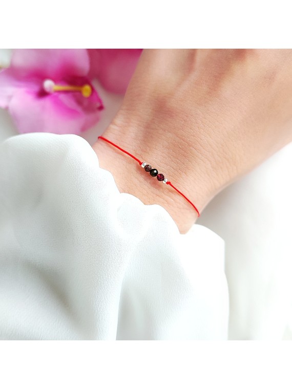 Bransoletka szczęścia depresja Granat Labradoryt Turmalin